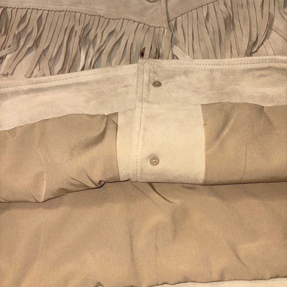 Lauren Ralph Lauren Suede Leather Fringe Western Jacket Camel Women's 18 - Picture 5 of 11